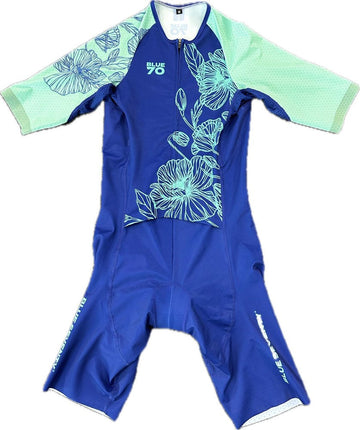 BLUE70 WOMENS HCAE TRISUIT - BLUE/TEAL FLOWERS