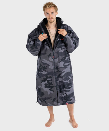 Dryrobe® ADVANCE UNISEX LONG SLEEVE - BLACK CAMO/BLACK