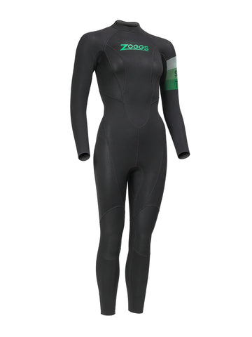 ZOGGS WOMEN'S SCOUT TOUR SWIMMING WETSUIT - BLACK/GREEN
